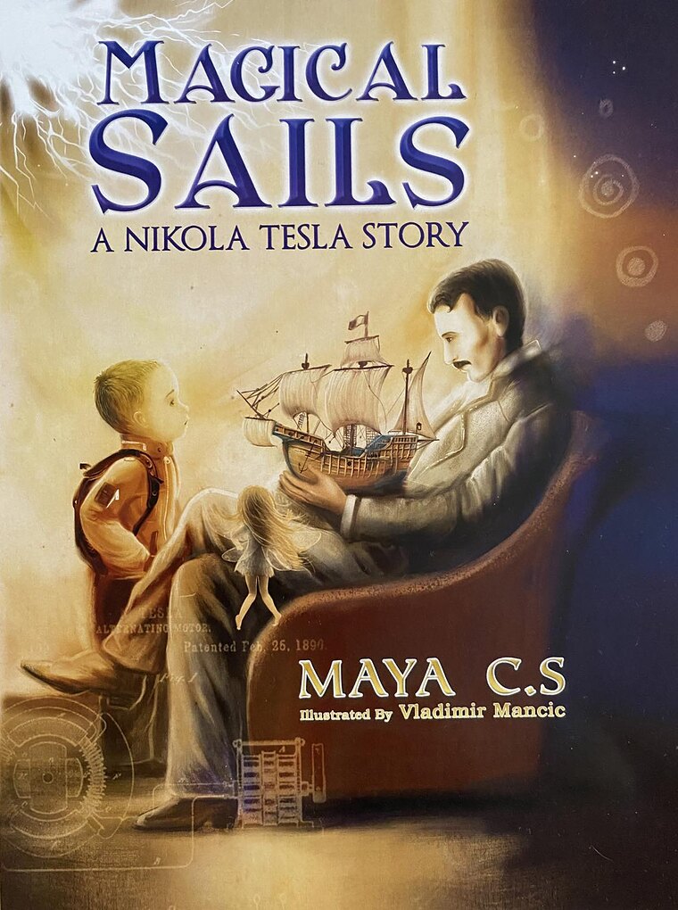 Korica američkog izdanja „Magical Sails: A Nikola Tesla Story”